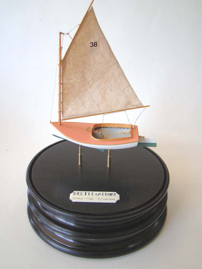 A Scratch Built Miniature BEETLE CATBOAT circa 1921 in 1:48 scale